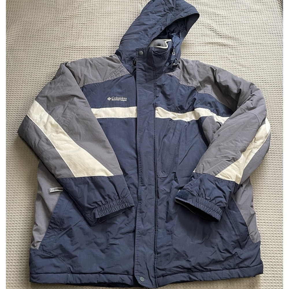 Columbia Sportswear Winter Parka Coat XL Mens Core Interchange Blue Gray